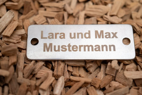 Briefkasten Schild aus Edelstahl mit Gravur – Bild 2