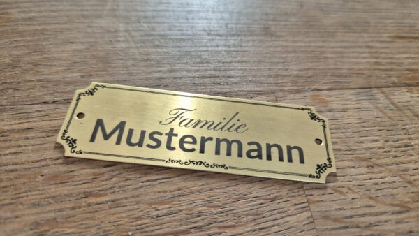 Briefkastenschild aus Messing mit Gravur – Bild 2