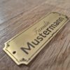 Briefkastenschild aus Messing mit Gravur – Bild 3